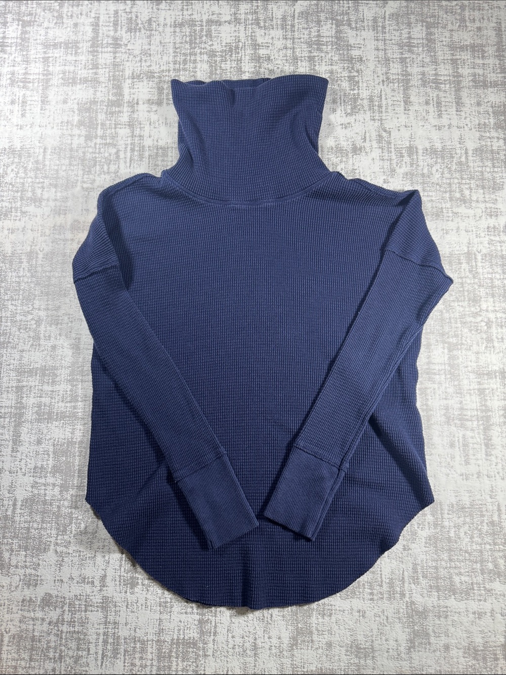 TNA Cozy Navy Turtleneck Waffle-Knit Sweater SZ XS 22X19PTP WOMENS